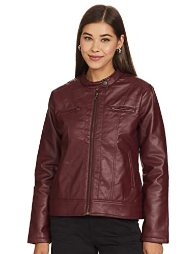 Amazon Brand – Symbol Women’s Jacket (SYMAW20JK-PU1_Maroon_Small S)