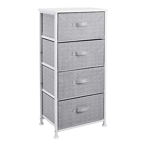amazon basics Fabric 4-Drawer Storage Organizer Unit for Closet, White