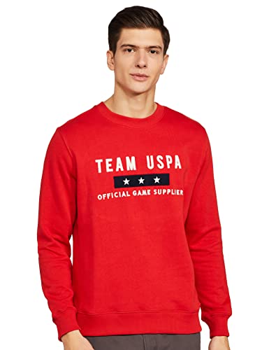U.S. POLO ASSN. Men’s Cotton Crew Neck Sweater (UDSWS0025L_Dk. Indigo_L)