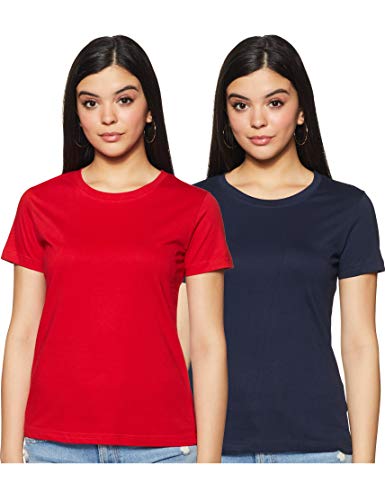 SUGR BY UNLIMITED Women’s Plain Regular fit T-Shirt (Pack of 2) (SUWWKTO0005G16_Multi 3 XS)