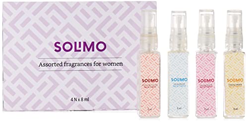 Amazon Brand – Solimo Assorted Perfume Gift Set for Women, Eau De Parfum, 4 x 8 ml
