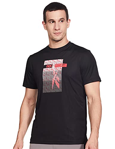 Reebok Men’s Printed Slim T-Shirt (GK9302_S_Black S)
