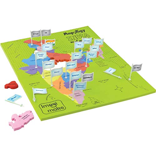 Imagimake Mapology India with State Capitals – Educational Toy and Learning Aid for Boys and Girls – India Map Puzzle – Jigsaw Puzzle, 25 Pieces