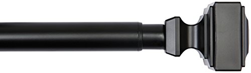amazon basics Metal 1′ Curtain Rod with Square Ends, 36′ to 72′, Black