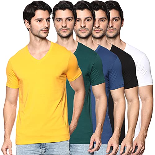 OOBANI Men’s Solid Regular Fit Tshirt&Polo (OB1W21MHK091_Black/Orange/Green/Navy/White S)