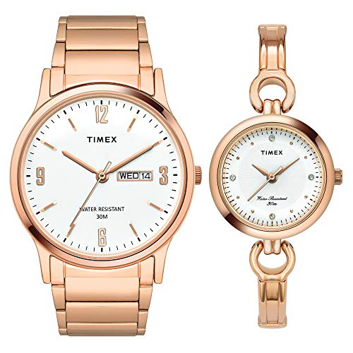 Timex Analog White Dial Couple’s Watch set-TW00PR263