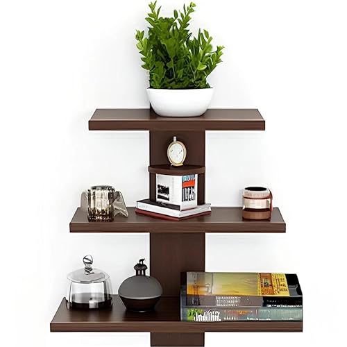 Dime Store Wall Shelves for Home Decor Items, Living Room and Bedroom | Wall Mount Wooden Wall Shelf