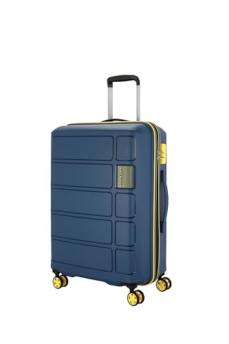 Kamiliant by American Tourister Harrier Zing 68 cms Medium Check-in (PP) Hard Sided 8 Wheels Spinner Luggage/Suitcase/Trolley Bag (Navy) (Double Wheel)