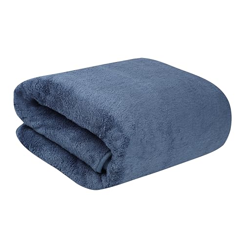 Fezora® Microfiber 500 GSM Bath Towels | (70×140) Extra Soft Plush & Quick Dry High Absorbency Large Size Towels for Bathing (Dark Blue)