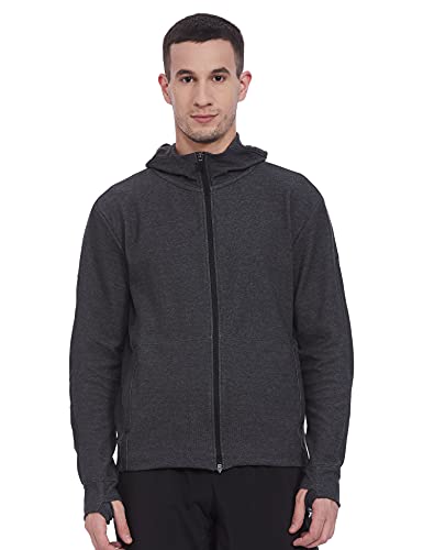 Nike Men’s Cotton Hooded Neck Pullover Sweater (CU6261-010_Black/HTR/Black_L)