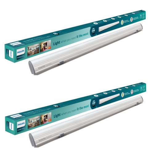 Philips Reserve Plus Rechargeable Emergency Inverter LED Batten | 20-watt Compact 3-feet LED Batten/Tubelight, Cool Day Light, Pack of 2