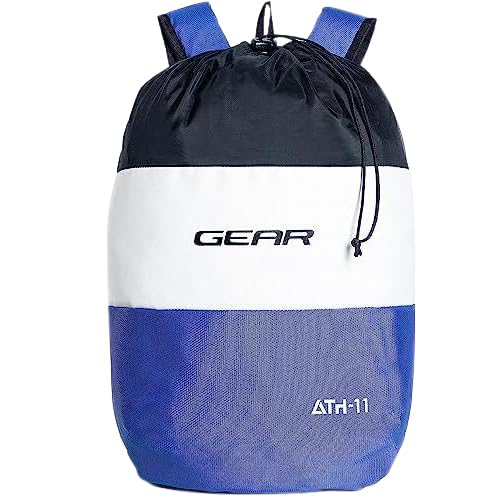 Gear Voyager 15L Casual Backpack/Daypack/Hiking Daypack/Drawstring Bag for Men/Women (Black-Blue)