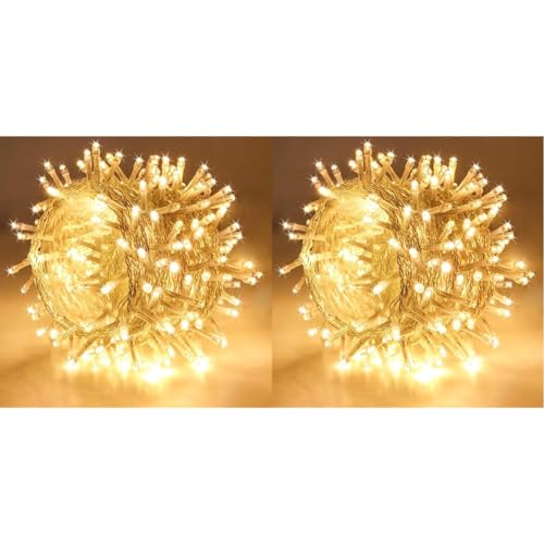 Quace 12 Meter Decorative 42 Warm White LED String Light Plug for Indoor & Outdoor Decorations,String Lights for DIY, Party, Home Decor, Christmas, Diwali (Pack of 2)