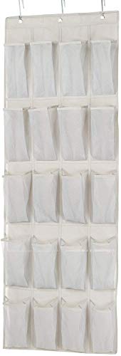 amazon basics 20 Pair Over-the-Door Shoe Organizer,White, Mesh fabric