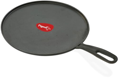 Pigeon by Stovekraft Cast Iron Long Handle Dosa Tawa (280 mm) – Black
