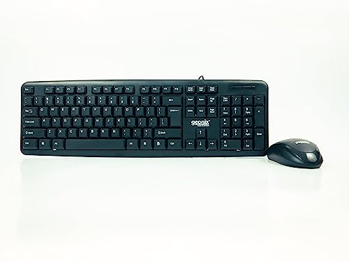 Geonix Wired USB Keyboard and Mouse Set for Windows, Optical Wired Mouse, Full-Size Keyboard, USB Plug-and-Play, Compatible for PC, Laptop, 1 Year Warranty