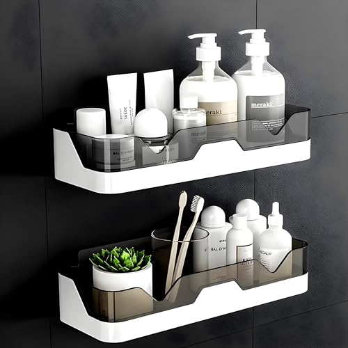 HOUSE OF VIPA Bathroom Accessories, Bathroom Rack, Bathroom Shelf Organizer, Wall Mounted Shelf, Bathroom Hardware and Accessories, Storage Racks, Bathroom Accessories Set for Home (2 PACK, Bathroom Shelves)