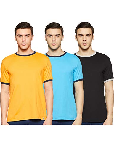 Amazon Brand – Symbol Men’s Solid Regular Fit Half Sleeve Cotton T-Shirt (SS19TSODPO2-5_Multicolor2_M)