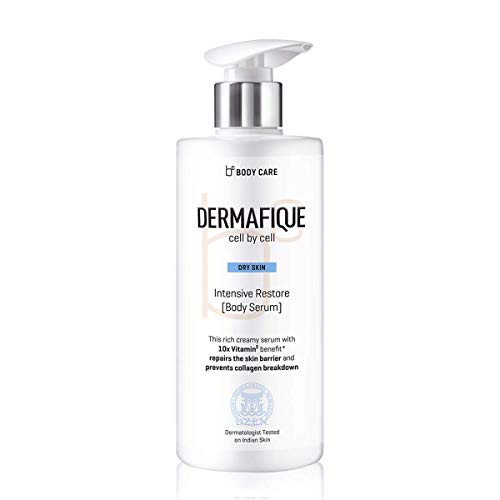Dermafique Intensive Restore Body Serum, Body Lotion for Dry Skin, 10x Vitamin E, Deeply hydrates and moisturizes, Repairs Skin Barrier, Dermatologist Tested (300 ml)
