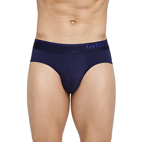 Van Heusen Men’s Cotton Blend Classic Briefs (Pack of 1) (30007_Navy_S)