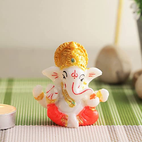 CraftVatika Lord Ganesha Idol for Home Decor, Car Dashboard, Ganesh Murti Showpiece Gift – Diwali Decoration Items for Home Decor- Diwali Gift