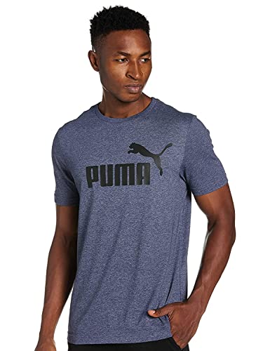 PUMA Men’s Printed Regular T-Shirt (58673606_Blue-Black S)