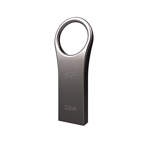 SP Silicon Power 32GB USB 3.0 Flash Drive with Keychain Hole Key Ring Design, Waterproof Dustproof Metal Casing Thumb Drive Pen Drive Memory Stick – Jewel J80 Series