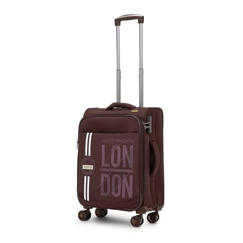 V Lite – Moscow 20″/59 cms Berry Brown Carry-On Softside Trolley Bag, Expandable Suitcase Travelling Luggage with Anti-Theft Zippers for Men and Women