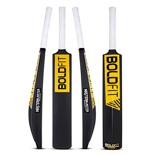 Boldfit Turf Bat Cricket for Adults Plastic Tennis Cricket Bat for Mens Heavy Plastic Cricket Bats with Grip for Gully Cricket, Tournament Match Standard Full Size Tennis Ball Bat for Cricket – Black