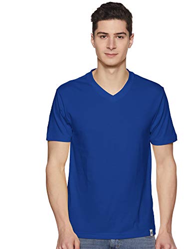 Macroman M-Series Men’s Solid Regular Fit Undershirt (MS222_Royal Blue M)