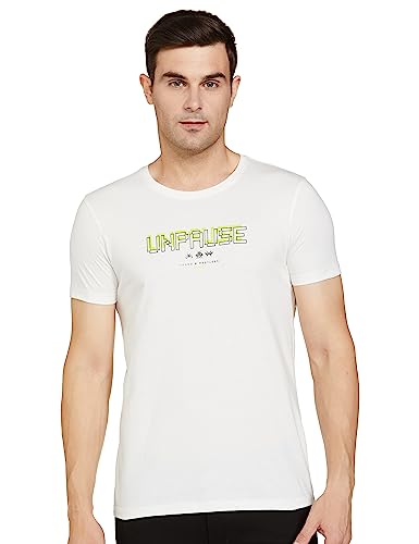 Spykar Men’s Slim Fit T-Shirt (ECMKT2BB018_Ecru