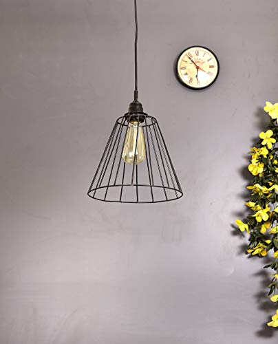 Tu Casa HG-12 Triangle Metal Wire pendent Light Iron Holder Type e-27 Size 9×9.5×29-(Bulb not Included)(Corded Electric)