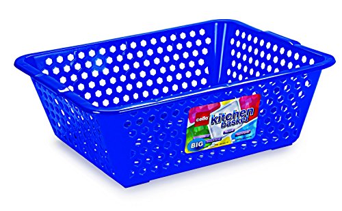 Cello Plastic Kitchen Basket, Big, 36 Liters, Blue