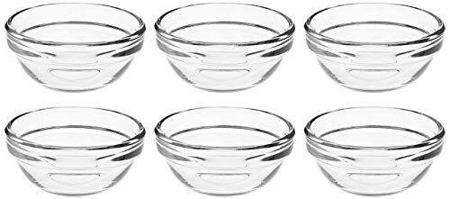 Amazon Brand – Solimo Glass Bowls Set (6 Pieces, 75ml, Transparent)