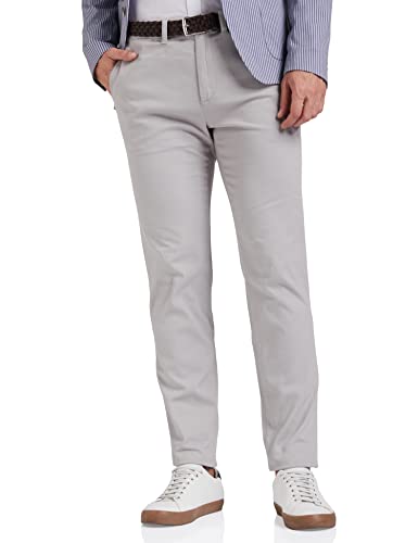 Amazon Brand – Symbol Men’s Flexi Waist Slim Casual Pants (A22-SYM-SL-CT-101_Lt. Grey_42)