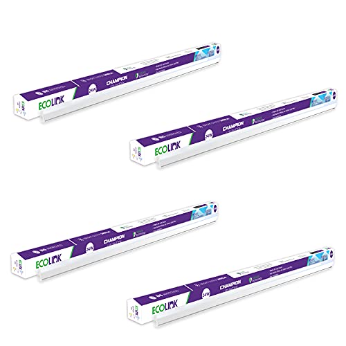 EcoLink 24-Watt Aluminium Batten (Warm White, Pack Of 4), b22, LED