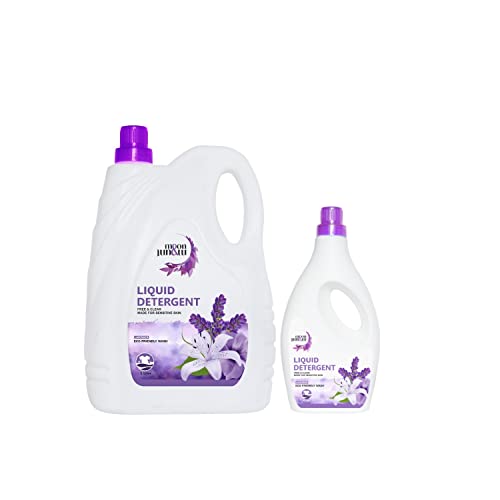 Moon & Mount liquid detergent, top load front load, detergent liquid for washing machine – balanced PH, Non-toxic 5+1L (Lavender)