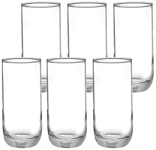 Amazon Brand – Solimo Anya High Ball Glass Set, 360ml, Set of 6, Transparent