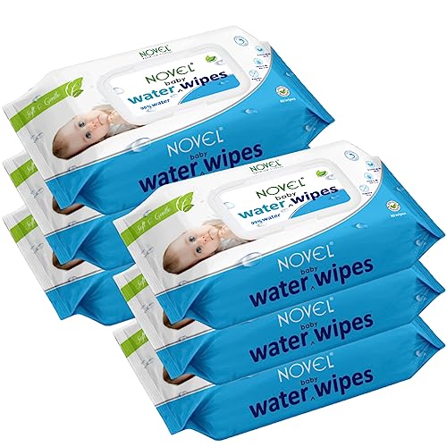 NOVEL Baby 99% Water Wipes 80 Sheets pack of 6 with Lid