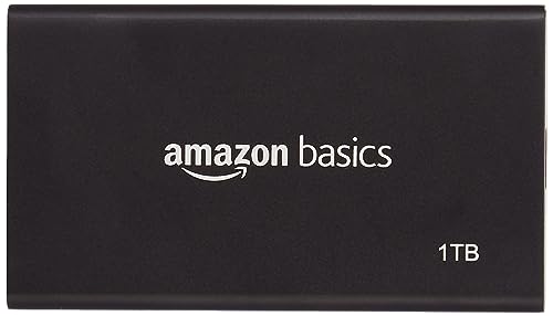 amazon basics Portable 1TB SSD, USB 3.2 Gen 2×2 (20Gbps, Type-C), Read Speed up to 2000MB/s