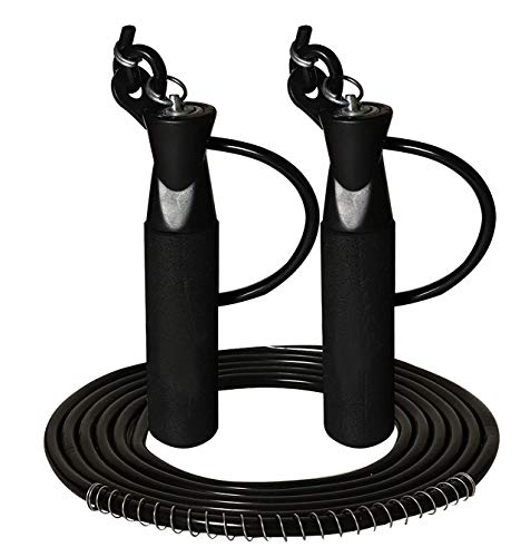 Simran Sports Jumping Skipping Rope for Gym Training, Exercise and Workout, Black, (BLKSKIPPNEWSEPT)