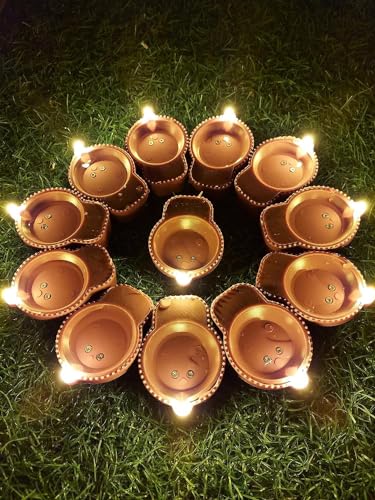 Plastic LED Water Sensor Diyas with Water Sensing Technology – (Pack of 6)