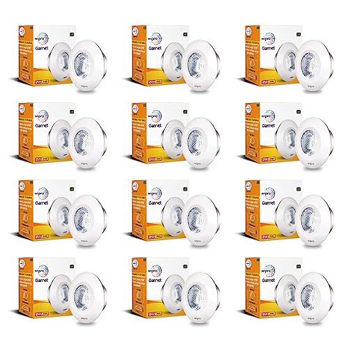 Wipro Garnet 2W LED Integrated Spotlight | Pink Color | Compact Design Ceiling Spot Light for Cabinets & Wardrobes| Cutout – 33mm|Pack of 12