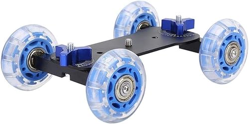 Careflection Dolly Roller, Camera Dolly Wheel for DSLR, Multifunctional Adjustable Desktop Camera Slider Car with 10KG Load & Precise Scale, for Video Camcorders, 1/4 Screws & Low Noise