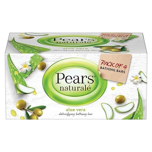 Pears Naturalé Detoxifying Soap Bar, Aloe Vera, 125g (Pack of 4)