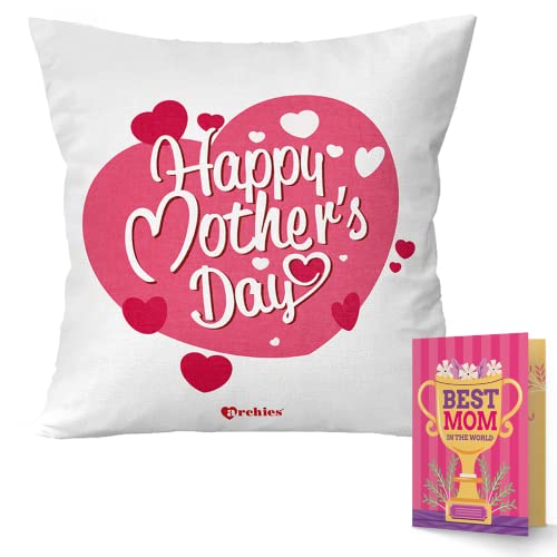 ARCHIES Gift for Mothers | Gifts for Mother Cushion Cover 12x12x with Pillow Filler, Card Gift Set for Mother, Mom, Maa | Mother Day Giftting Idea MDC23CC-84
