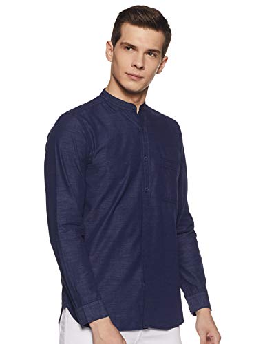 Diverse Men’s Solid Slim fit Casual Shirt (DCMCF22SC24L05-3076_Navy Blue 2XL)