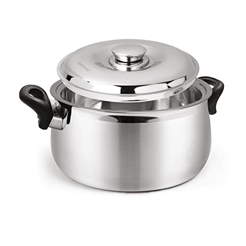 Signoraware Hot Delight Casserole with Handles Belly Shape Insulated Stainless Steel, Insulated Thermal Serving Bowl, Elegant Hot Pot Food Warmer/Cooler for Long Duration, 2100ml, Set of 1, Silver