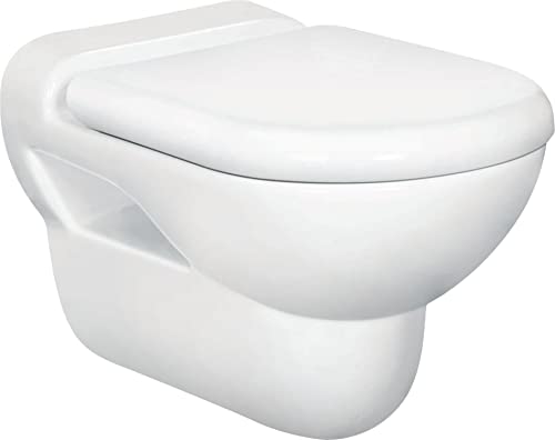 Hindware One-piece Western Commode for Toilet, Wall Mount, DOVE