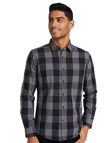 Diverse Men’s Checkered Slim fit Casual Shirt (DCMCF04SC11L04-180_Grey/Black 2XL)